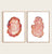 Set of 2 agate slice geode gem crystals watercolor painting print