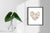 Botanical heart flower painting watercolor print