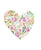 Botanical heart flower painting watercolor print