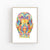Anatomy of facial muscles expression watercolor