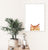 Orange cat peeking watercolor painting print