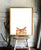 Orange cat peeking watercolor painting print