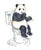 Panda bear toilet watercolor painting print