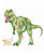 T-rex dinosaur walking dog painting watercolour