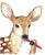 Deer brushing teeth watercolor painting print