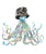 Geek octopus watercolor painting print
