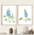 Set of 2 bluebonnet flowers watercolor painting print