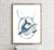 Whale in the bathroom watercolor painting print