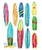 Surfing boards watercolor painting print