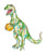 T-rex basketball dinosaur painting watercolour