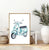 Vespa scooter print kids room wall decor painting watercolour