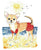 Chihuahua dog on the beach portrait painting