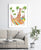 Giraffe in hammock watercolor painting print