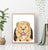 Lion brushing teeth bath watercolor painting print art