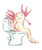 Axolotl in the bathroom dinosaur painting watercolour