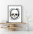 Skull black and white watercolor print modern