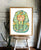 Pharaoh cat painting wall poster watercolor