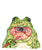 Frog brushing teeth bath watercolor painting print art